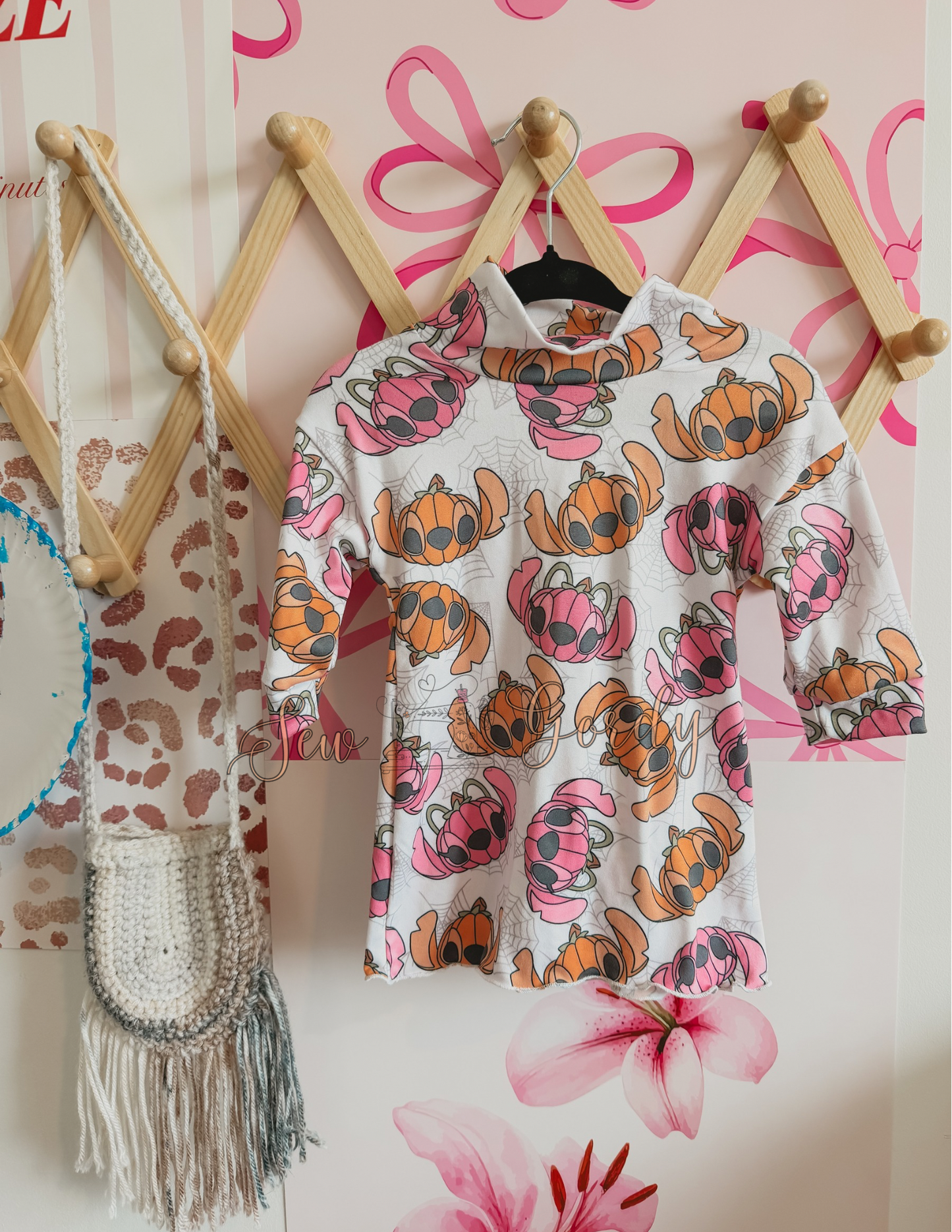 3/6 Pumpkin Alien Mock Neck Sweater Dress