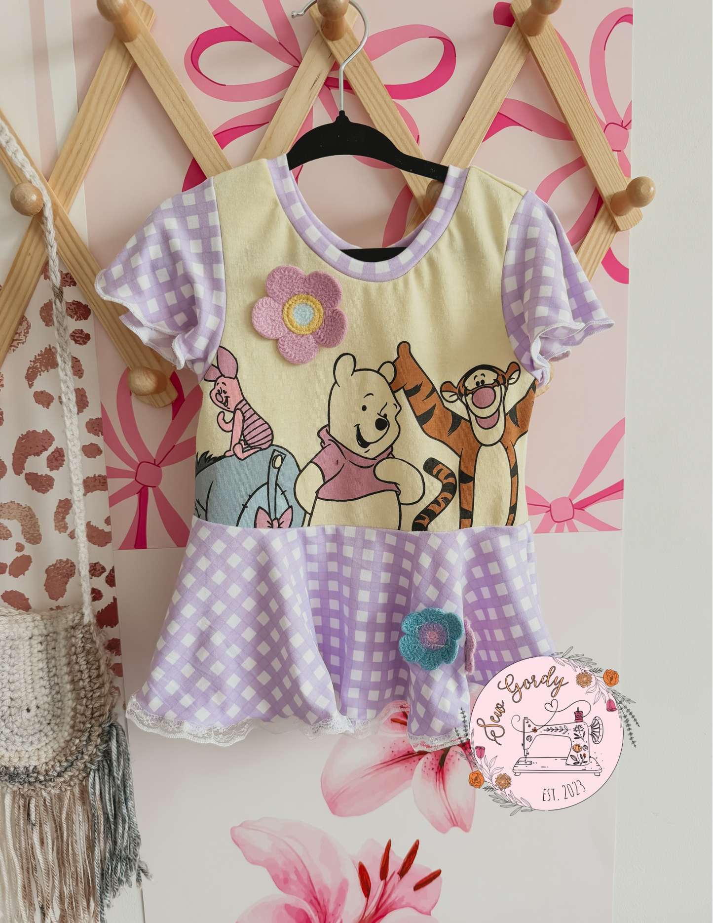 3T Bear Peplum with Necklace